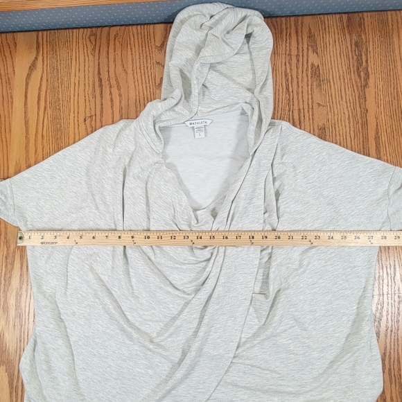 Athleta Purana Wrap Sweatshirt Womens Large Gray Pullover Hoodie Sweater YOGA - Picture 4 of 11